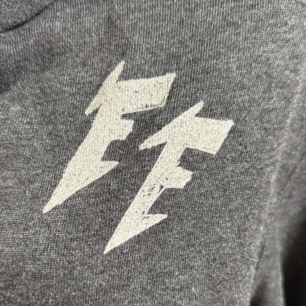 Foo Fighters grey Zip-Up Hoodie with Foo Fighters design on the back. - Picture 4 of 8
